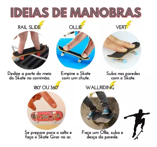 Skate de Dedo, Mini Skate, Skate de dedo com rampa, Skate Dedo