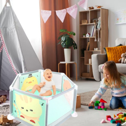 Corral Hexagonal 1m Plegable Portatil Seguro Para Bebe Lau