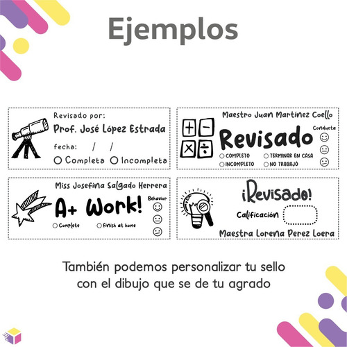 Imagen 5 de 6 de Sello Para Maestras Y Educadoras 5.8 X 2.2 Cm Personalizado