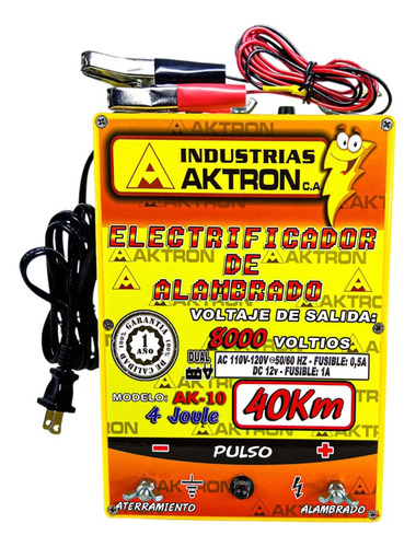 Cerca Electrica Ganadera Aktron  40km Dual 110v / 12v