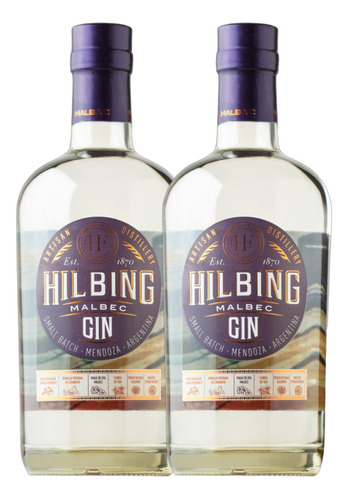 Gin Hilbing Malbec Small Batch Ginebra Botanic X2 Un.