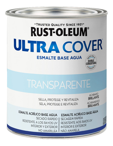 Esmalte Protector Al Agua Transparente Brillante Ultra Cover