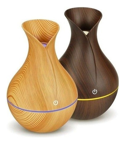 Humidificador ultrasónico USB de madera de tulipán marrón oscuro