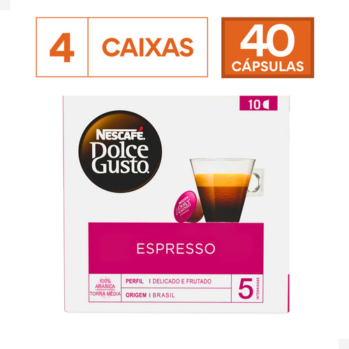 Capsulas Dolce Gusto 40 Capsula Café Espresso Tradicional
