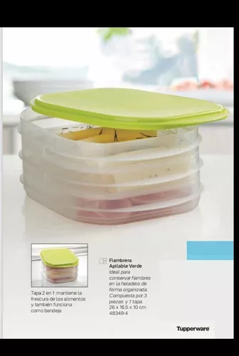 Fiambrera Apilable 3 Bandejas Con Tapa Tupperware