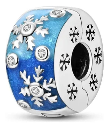 Charm, Clip Separador Copo De Nieve, Plata S925 Para Pulsera