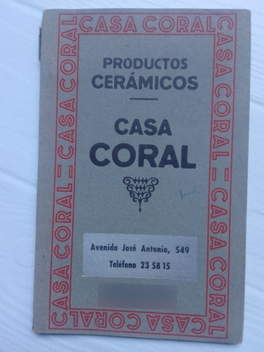 Catalogo Antiguo Azulejos,1930. Casa Coral Coral. Art Deco. 