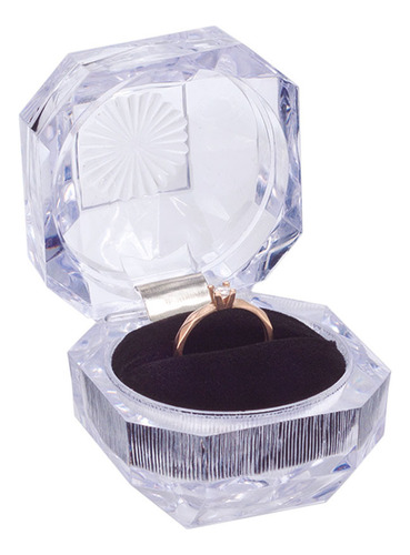 Caja Regalo Estuche Diamante Transparente Anillo Compromiso