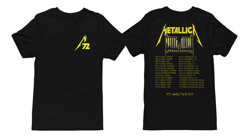Playera Wear Print Tematica Metallica M72 World Tour 2024