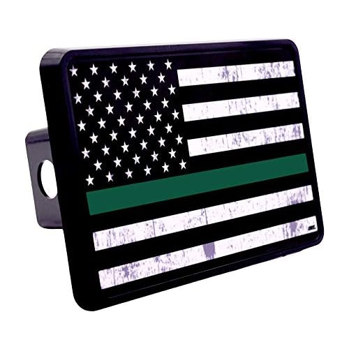 Tattered Thin Green Line Flag Trailer Hitch Cover Plug ...