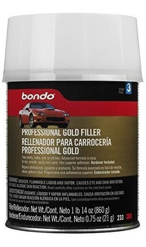 3m Bondo Professional Gold Filler Quart Puede Peso Neto 1 Lb