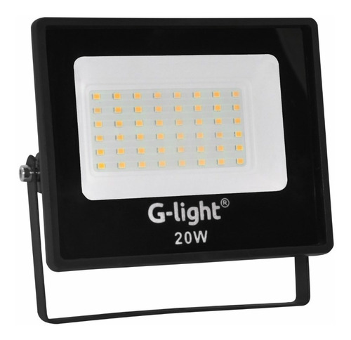 5 Refletor Led 20w 3000k Bivolt Corpo Policarbonato G-light