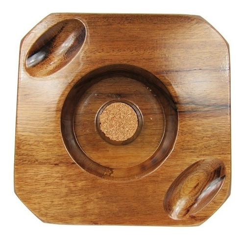 Imagem 3 de 4 de Cinzeiro Para Cachimbo Em Madeira Com 2 Descansos