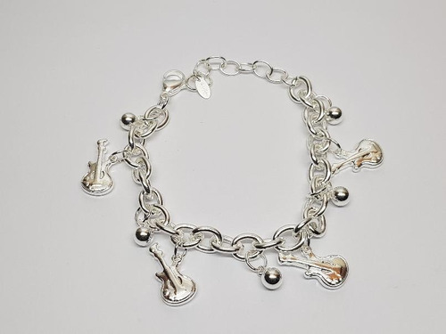 Pulsera Acero Blanco Con Dijes