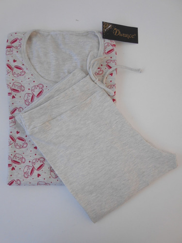 Pijama Legging Em Algodão Com Elastano.