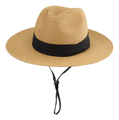 Niñas Niños Floppy Straw-fedora-sun-hat Summer-beach Wide-br