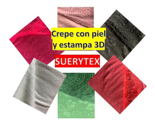 Tela Crepe Con Piel Estampa 3d Ideal Camperas, Sacos Y Mas