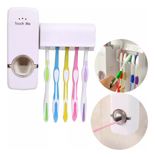 Dispenser Pasta De Dente Automatico+suporte Escovas Suporte