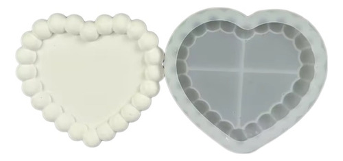 Molde De Silicona Para Corazón Yeso Cemento Resina