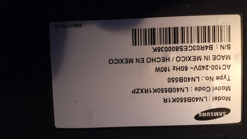 Imagen 5 de 6 de Tv Samsung 40 Ln40b550k1rxzp Para Reparar O Repuesto