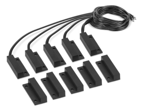5 Peças Sensor Magnetico C/ Fio Xas Sobrepor Black Intelbras