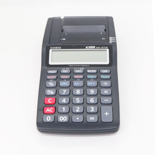 Calculadora Casio con impresión HR-8tm, 12 dígitos, color negro