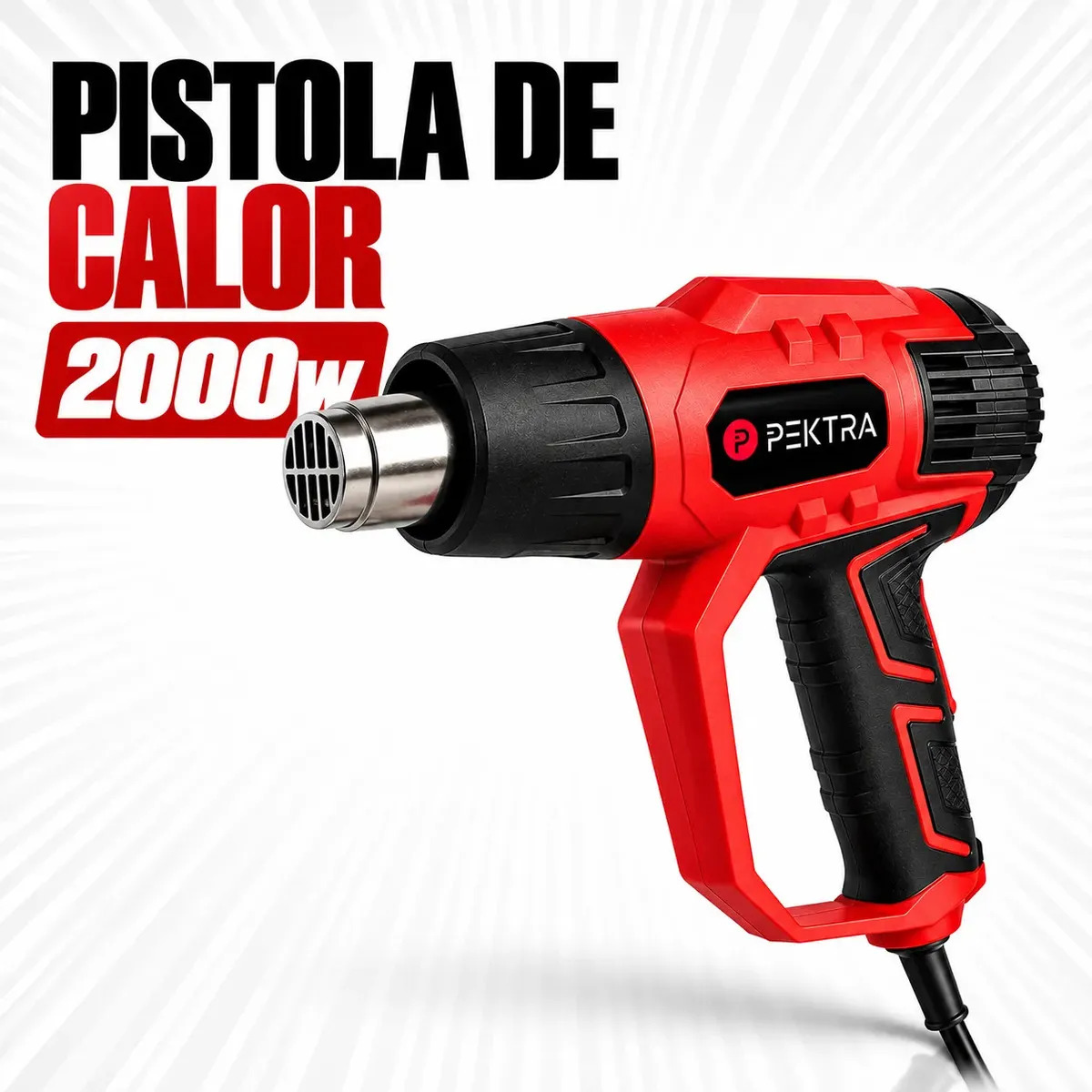Pistola De Calor Aire Pektra 2000w Kit + Accesorios