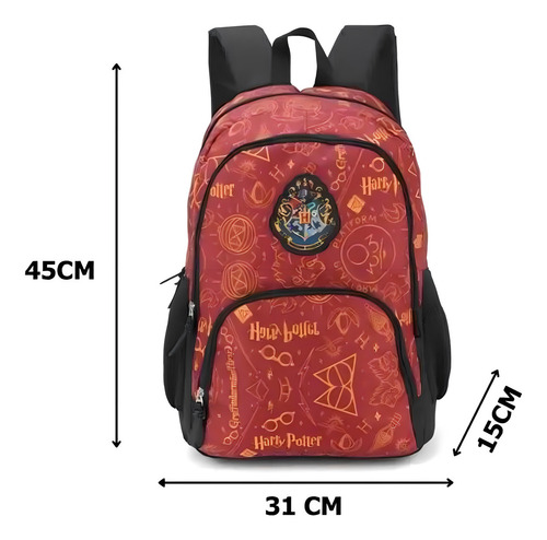 Mochila Escolar Costa Harry Potter Notebook Vermelho Luxcel