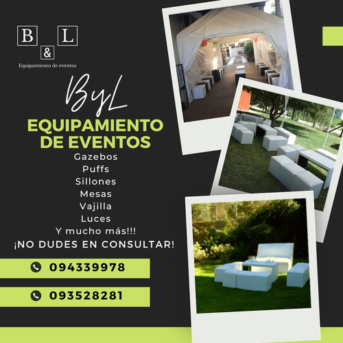 Imagen 7 de 7 de Alquiler De Equipamiento Para Eventos. Gazebos, Puffs, Etc.