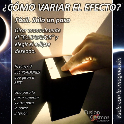 Imagen 4 de 10 de Aplique Pared Interior Luz Efecto Transformable Fx Pack X5un