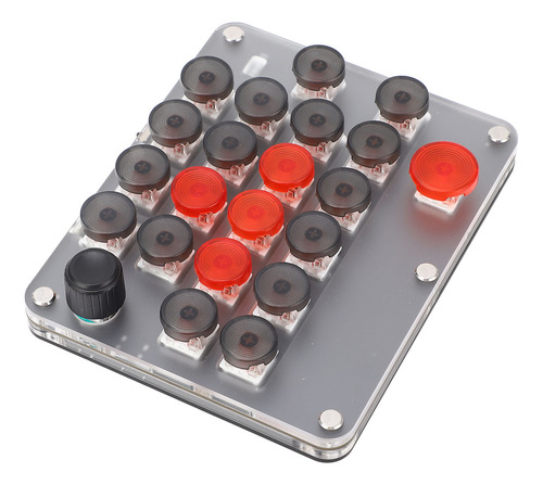 Teclado Portátil Usb Vermelho De Uma Mão Macro Mechanical 21