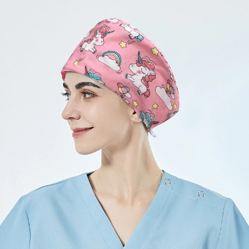 Sombreros Elásticos Ajustables Pink Lady Nursing Hospital Wo