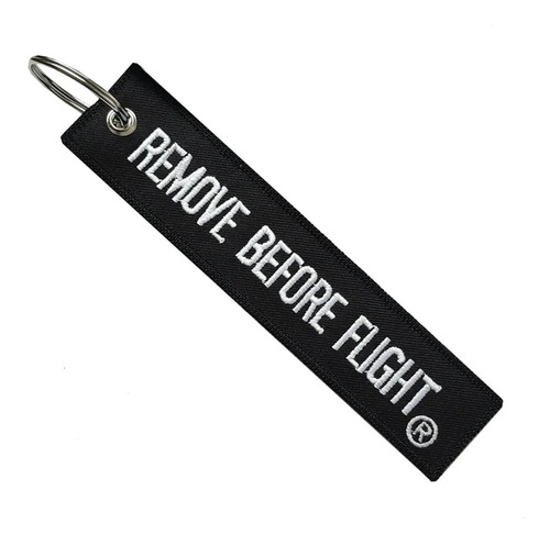 Llavero  Remove Before Flight Negro Con Blanco