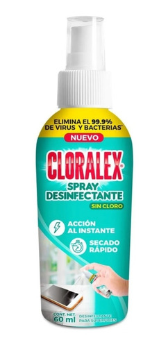 Desinfectante Spray Cloralex De 60ml Elimina 99% Virus