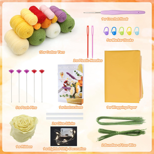 Kit De Ramo De Flores De Crochet Kit De Flores De Crochet Pa