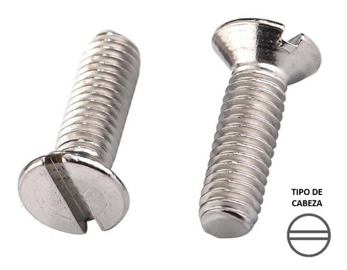 Tornillo Estufa Cabeza Plana Ranurado 3/16'' X 1 1/2'' 100pz