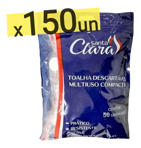 Imagem 1 de 5 de Toalha Desidratada Descartável Multiuso Estética 150un 3 Pct