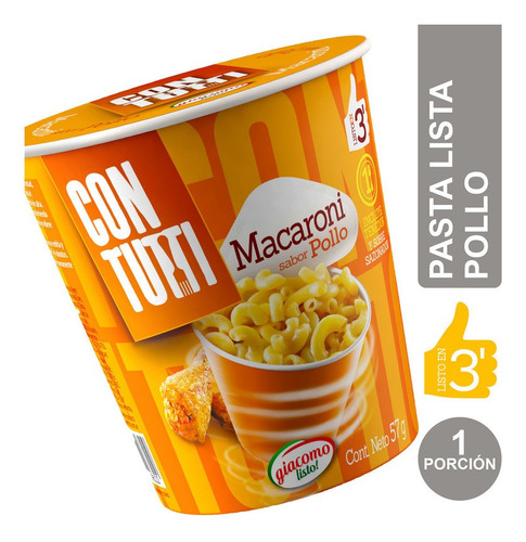 Giacomo Macaroni Con Tutti Pasta Lista Sabor Pollo 57 Gr