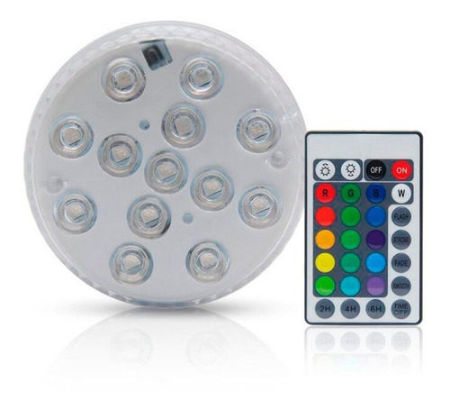 Luminaria Led Sumergible 13 Led Rgb Color + Control  X 5 Un.