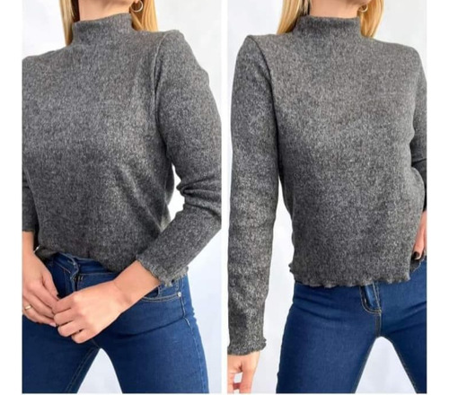 Sweater Polera Mujer Lanilla Moda Dama Elastizado Básico