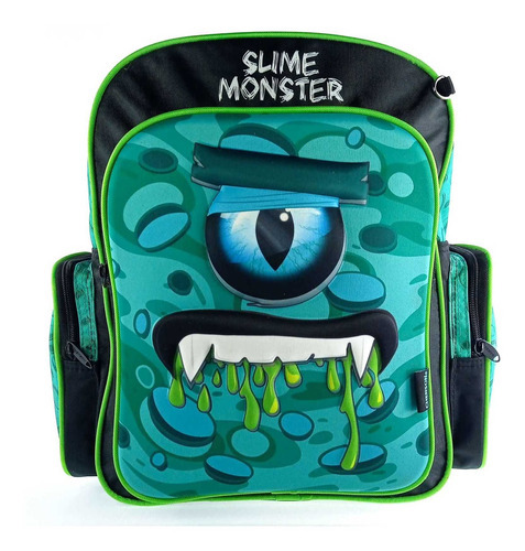 Mochila Bolsa Escolar Infantil De Costa Slime Monster 3d