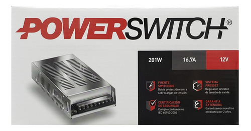 Fuente Switching 201w Macroled 12v 16,7a Interior P/tira Led