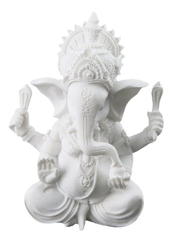 Estatua Elefante Ganesha Blanca Hecha Mano Escultura Buda