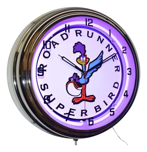 Reloj Garaje Neon 16 Morado