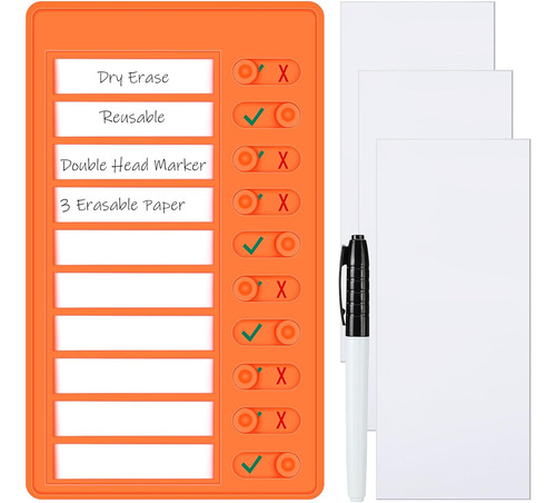 Tablero De Lista De Verificación Borrable Seco Carta D...