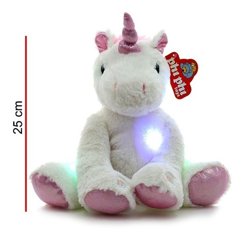 Peluche Unicornio Con Luces Y Sonido 25cm-orig. Phi Phi Toys