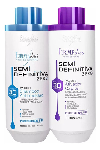 Forever Liss Semi Definitiva 3d 2litros Desmaia Cabelo 950g