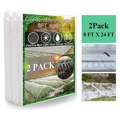 2 Pack Garden Netting 8 X 24ft  Plant Cover Ultra-fine ...