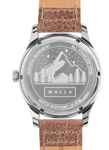 Reloj Hombre Walla - Timekeeper - Steel Classic - Seiko Malla Marrón Bisel Plateado Fondo Negro
