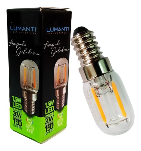 Lâmpada Led Geladeira 1,5w 220v E14 Branco Quente Cor da luz Branco-quente